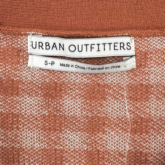 NWT Urban Outfitters Coral Orange "Pamela" Plaid Cardigan Sz S - Picture 7 of 10